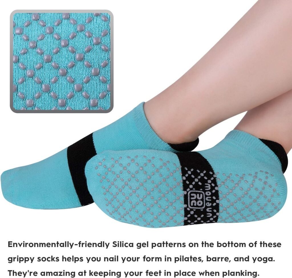 unenow Unisex Non Slip Grip Socks with Cushion for Yoga Pilates Barre Home  Hospital