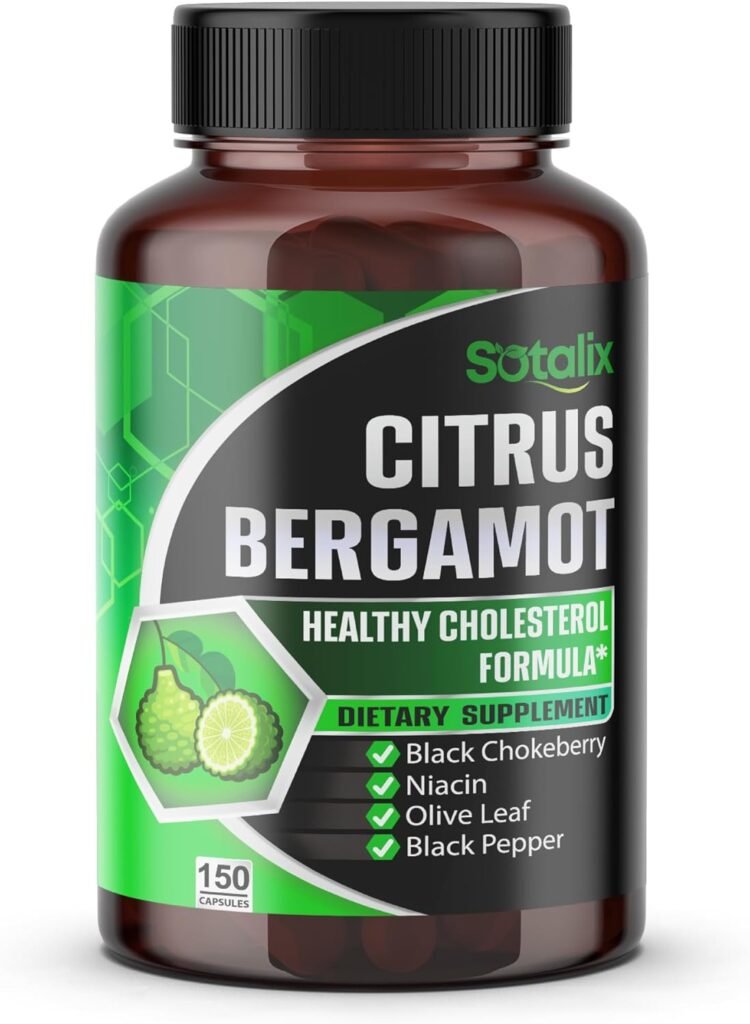 Premium Citrus Bergamot 15500 mg Organic Bergamot Supplement with Niacin Black Chokeberry Olive Leaf Black Pepper - Heart  Circulatory Function Support 150-day Support (150 Count (Pack 1))