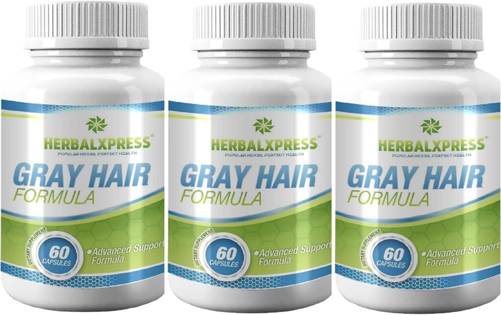 Herbalxpress Anti-Gray Hair Formula 60 Capsules (3 Tubs) – The Ultimate Solution to Gray Hair: How Herbalxpress Gray Hair Supplement Can Permanently Rid You of Those Pesky Grays.