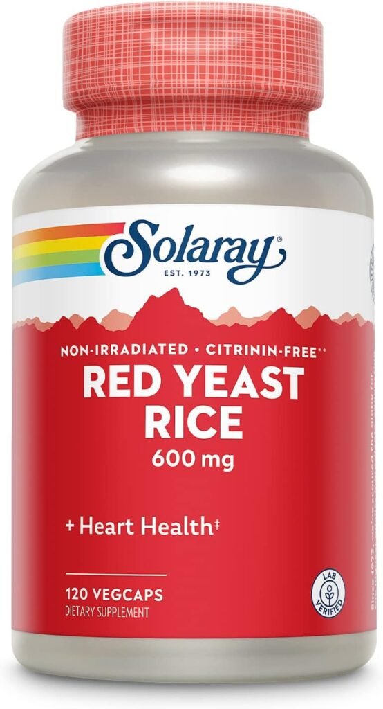 SOLARAY Red Yeast Rice 600mg System Support, Non-Irradiated  No Citrinin, Lab Verified, 120 VegCaps